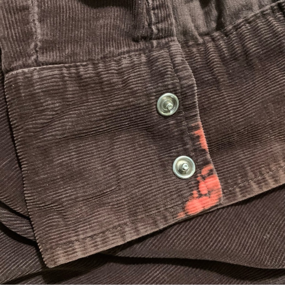 Last call! Vtg express lightweight chocolate brown corduroy western crop shirt - Picture 5 of 10